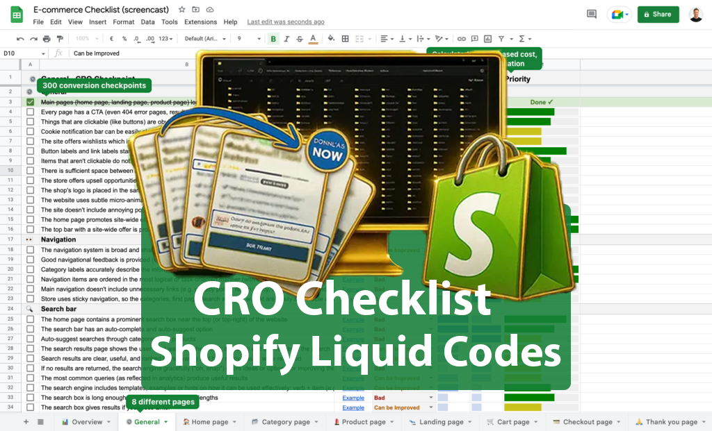 Shopify Liquid Codes & CRO Checklist